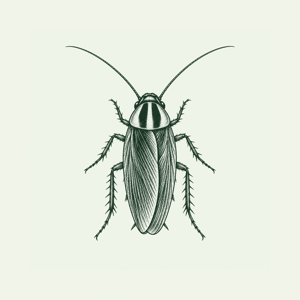 Illustration de cafards sur fond vert clair